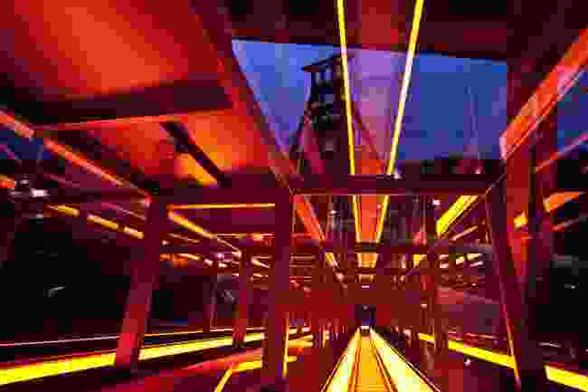 The illuminated gangway to the Ruhr Museum at Zeche Zollverein turns its industrial setting into a light show (Alamy)
