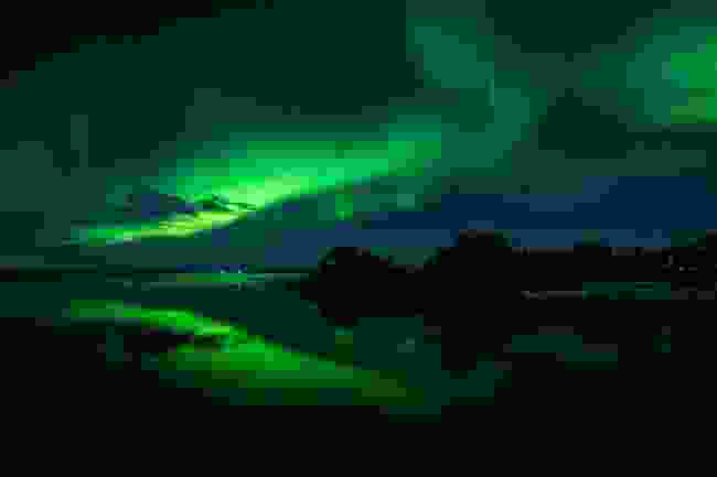 The aurora borealis at Lake M&#253;vatn (Shutterstock)